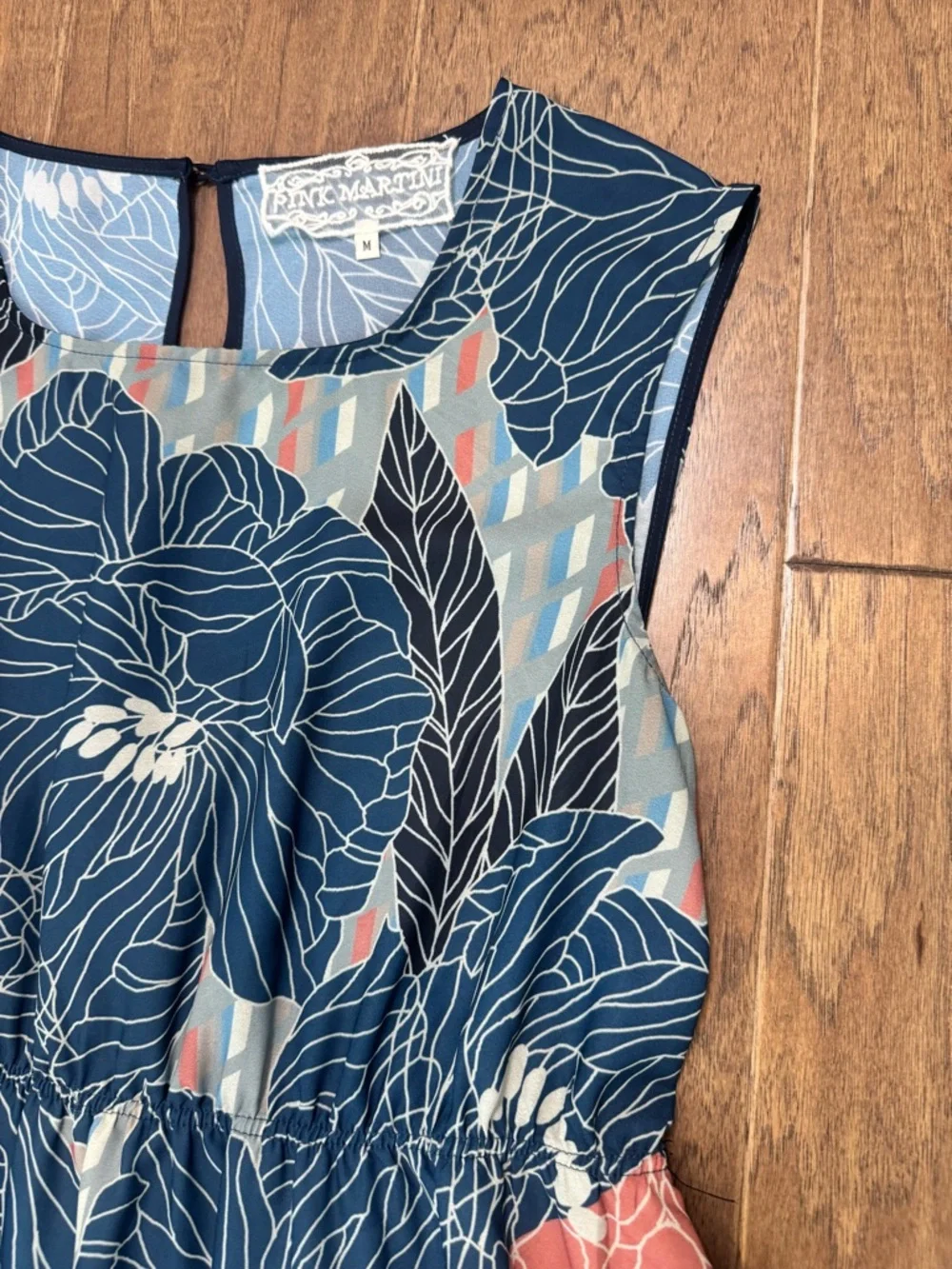 Pink Martini Floral Fit-and-Flare Dress with Elastic Waist - Picture 5 of 13